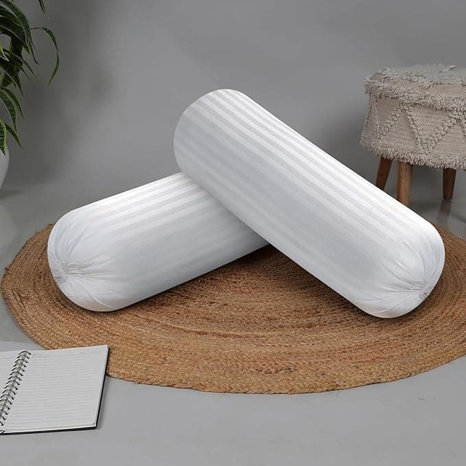 Sweethomee Soft & Fluffy Microfiber Round Bolster Pillow for Bed, Sofa & Diwan