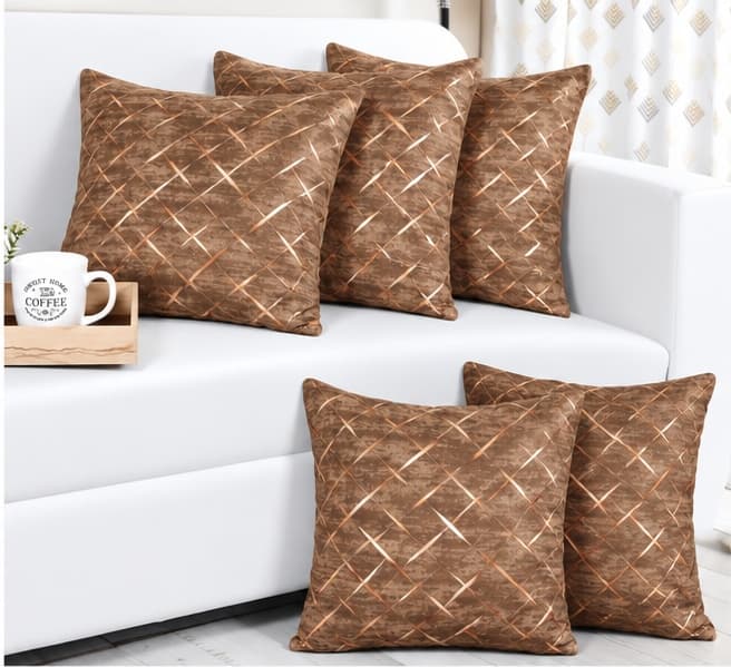 Sweethomee Velvet Foil Cushion Covers with Zipper | Decorative Sofa Cushion Cover Sets