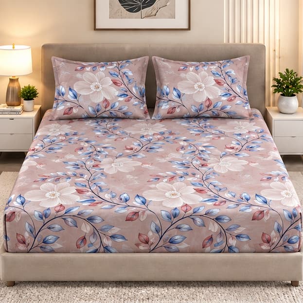 Kyara King Size Fitted Bedsheet