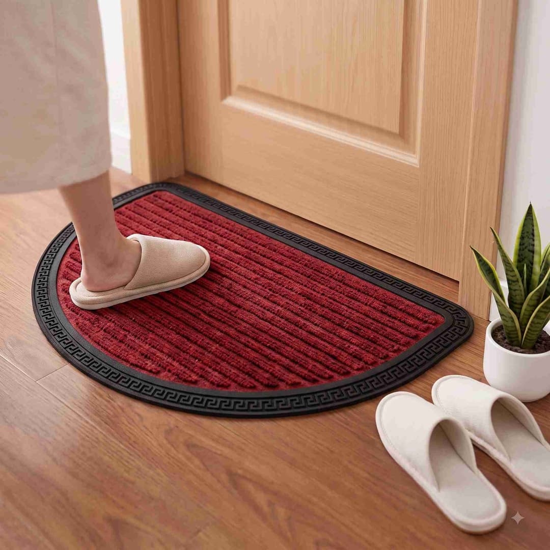 Sweethomee Ribbed D-Shape Door Mat | Anti-Slip Entrance Mat