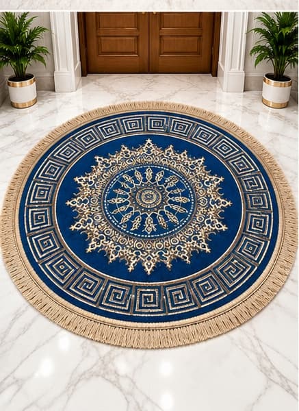 Sweethomee Round Velvet Pooja Aasan | Cushioned Prayer & Meditation Mat