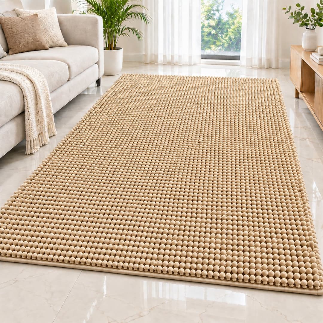 Sweethomee Premium Popcorn Shaggy Carpet | Soft Chenille Microfiber Textured Floor Rug