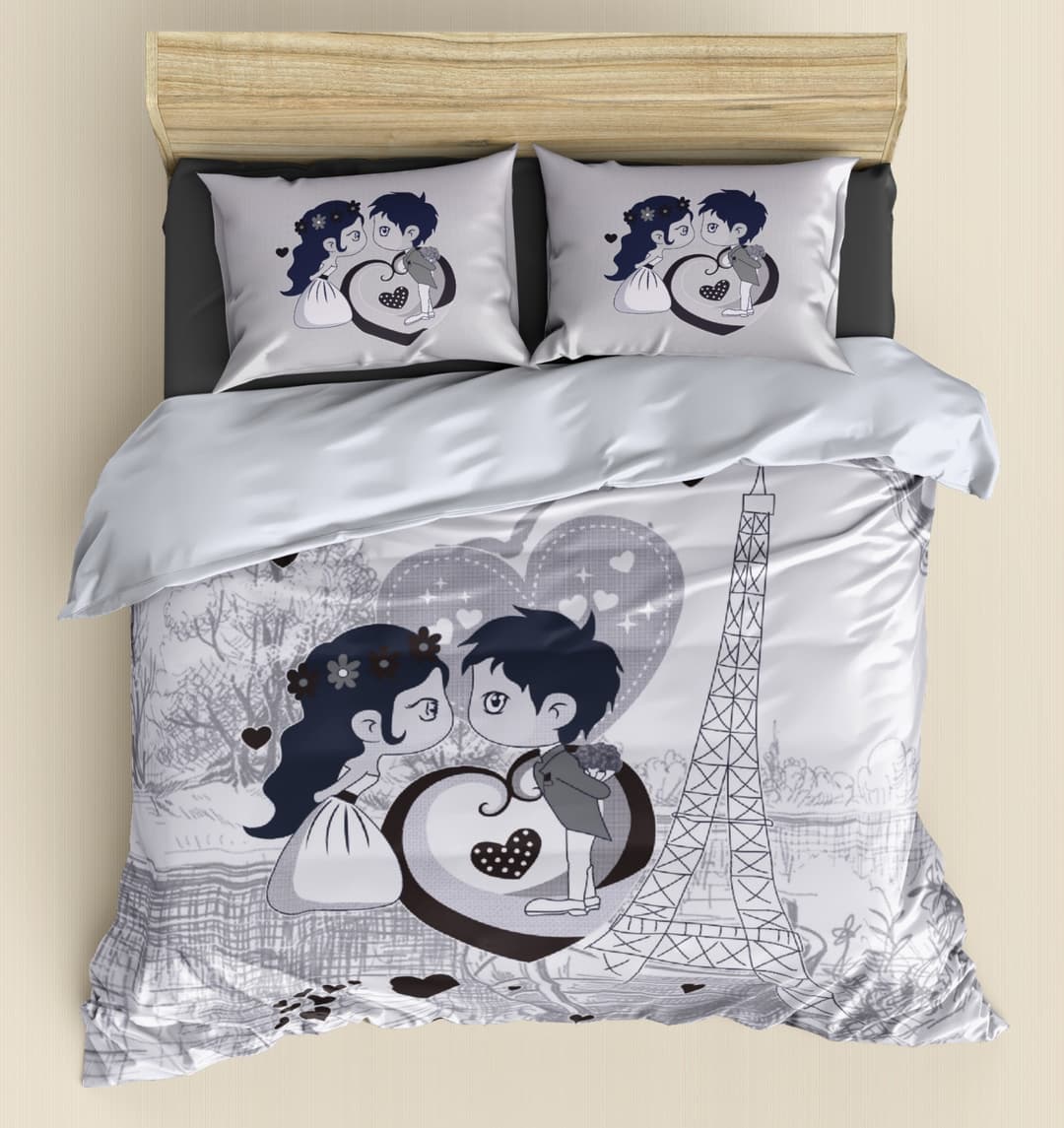 Sweethomee Akshra Pure Cotton King Size Bedsheet With Large Size Pillow Covers | Pure Cotton 300TC King Size Bed Sheet 108*108 Inches  