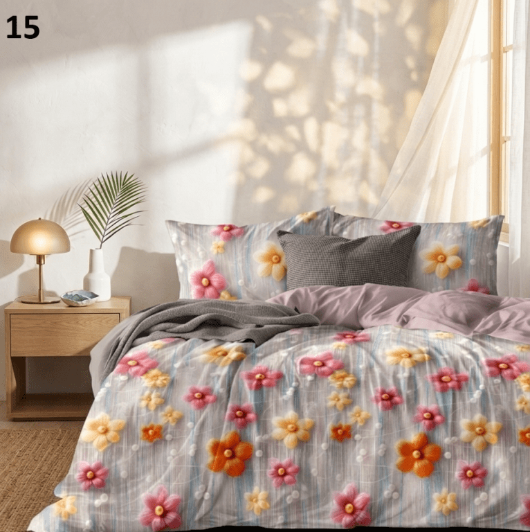 7D Floral Bedsheet 90*100 inches