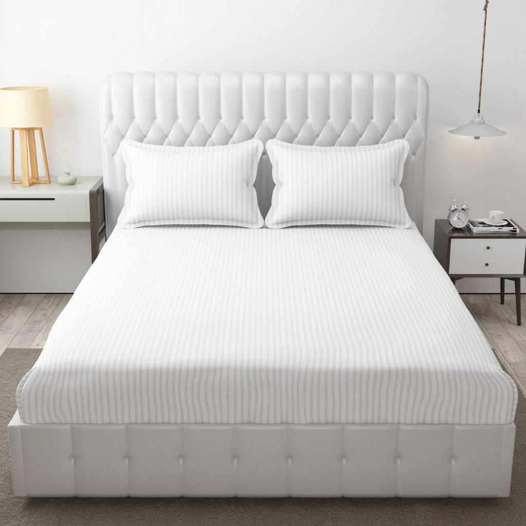 Solid Strip Bedsheets | Hospital & Hotel Bedsheet