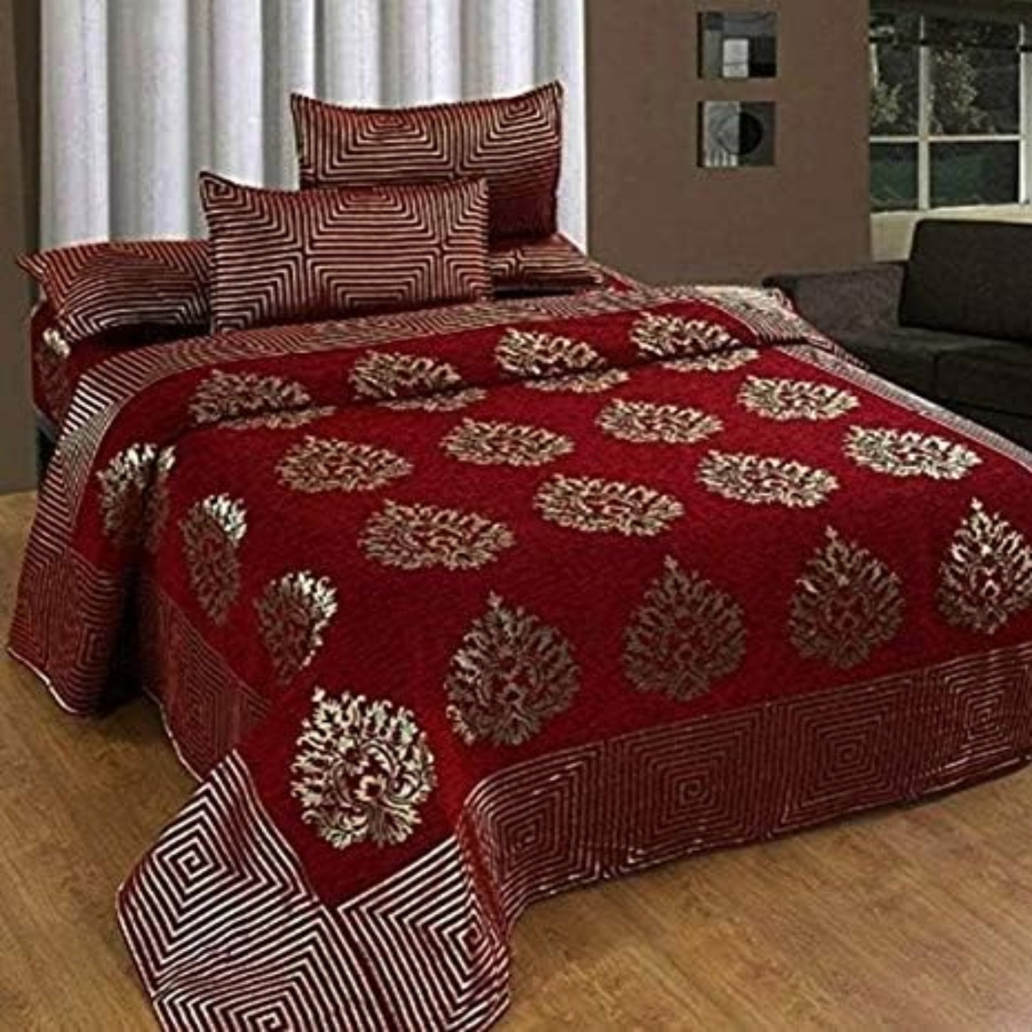 Chenille Bedsheet | Velvet Chenille Weaved Double and Single Bedsheets
