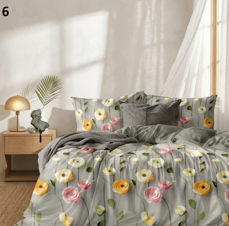 7D Floral Bedsheet 90*100 inches