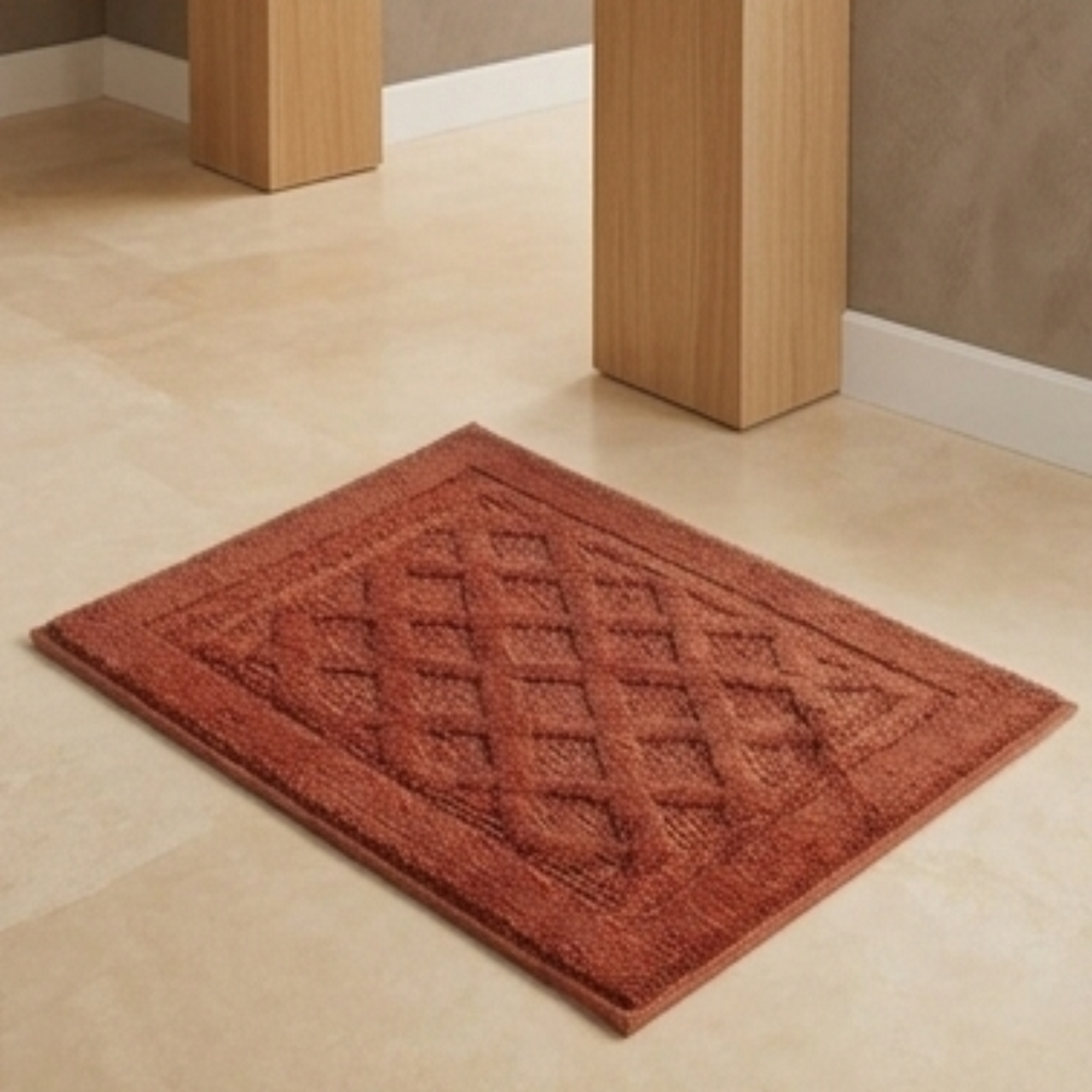 Textured Carved Bathroom Mat