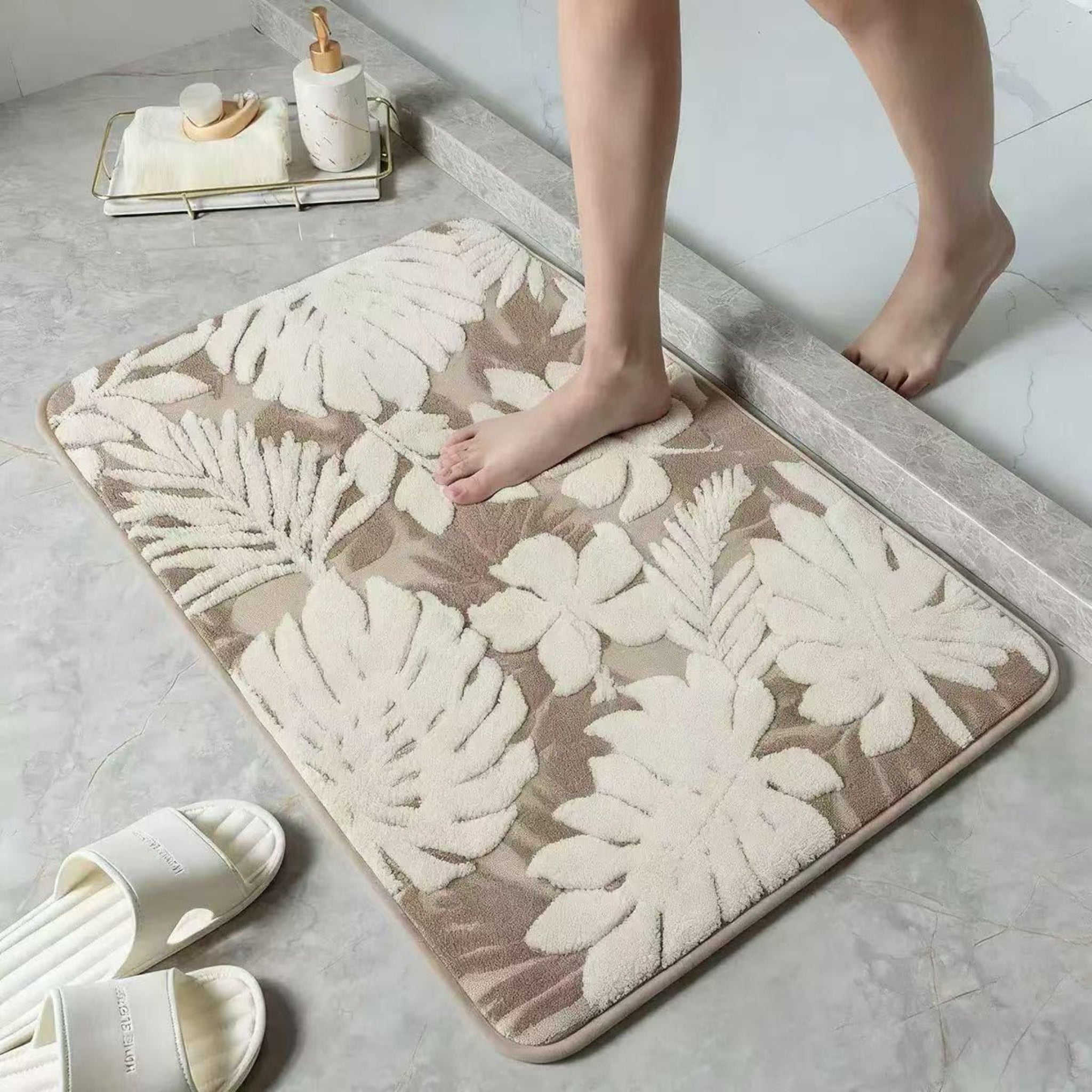 Floral Antiskid Bathmat | Anti-slip Bathroom Mat | Bathroom Floor Mat