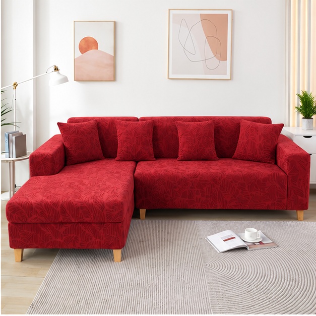 Premium Stretchable Embosed L-Type Sofa Cover Set | Sweethomee